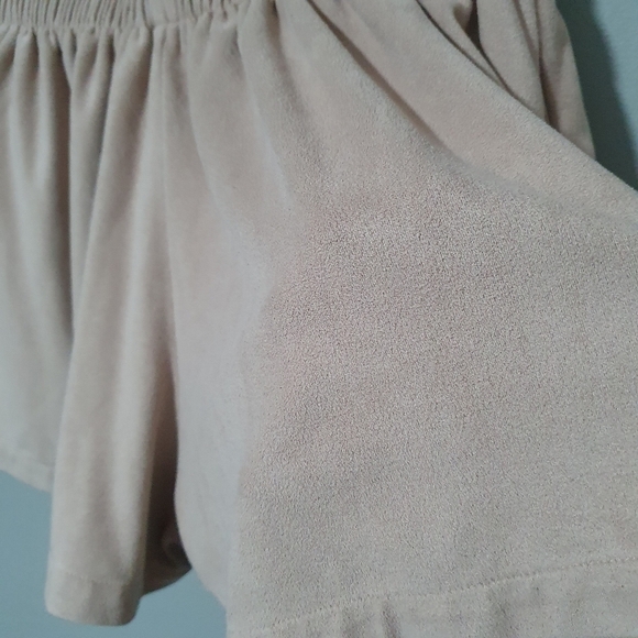 BISHOP + YOUNG Suede Like Lounge Shorts Drawstring Blush Women's Size M - Picture 5 of 9
